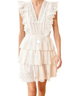 Ulla Johnson Lilith Broderie Anglaise Mini Smock Dress